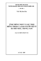 Tính thống nhất và sắc thái riêng trong ca dao người việt ở ba miền bắc, trung, nam