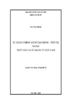 Sử dụng chính sách tài chính   tiền tệ nhằm thúc đẩy xuất khẩu ở việt nam