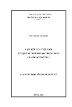 Cam kết của việt nam về dịch vụ ngân hàng trong wto giai đoạn 2007 2013