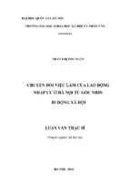 Chuyển đổi việc làm của lao động nhập cư ở hà nội từ góc nhìn di động xã hội