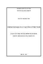 Chính sách quản lý nợ công ở việt nam