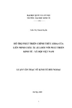 Hỗ trợ phát triển chính thức ( oda ) của liên minh châu âu ( eu ) đối với phát triển kinh tế   xã hội việt nam