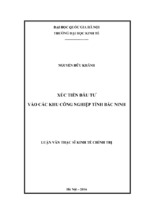 Xúc tiến đầu tư vào các khu công nghiệp tỉnh bắc ninh