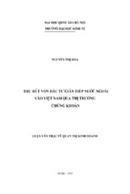 Thu hút vốn đầu tư gián tiếp nước ngoài vào việt nam qua thị trường chứng khoán