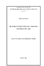 Quan hệ văn hóa việt nam   nhật bản giai đoạn 1992 – 2013