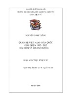 Quan hệ việt nam   hàn quốc giai đoạn 1992   2002 đặc điểm và khuynh hướng