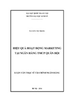 Hiệu quả hoạt động marketing tại ngân hàng tmcp quân đội