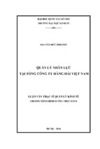 Quản lý nhân lực tại tổng công ty hàng hải việt nam