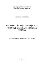 Tác động của việc gia nhập wto tới xuất khẩu hàng nông sản việt nam