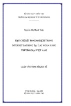 Luận văn hạn chế rủi ro giao dịch trong internet banking tại các ngân hàng thương mại việt nam, luận văn tốt nghiệp đại học, thạc sĩ, đồ án,tiểu luận tốt nghiệp