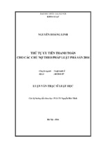 Thứ tự ưu tiên thanh toán cho các chủ nợ theo pháp luật phá sản 2014