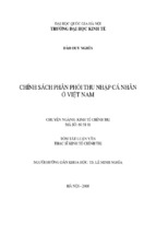 Chính sách phân phối thu nhập cá nhân ở việt nam