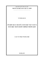 Tìm hiểu quan hệ giữa toán học việt nam và toán học trung quốc thời kì phong kiến