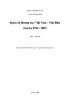 Quan hệ thương mại việt nam   nhật bản (thời kỳ 1990   2007)