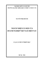 Trách nhiệm xã hội của doanh nghiệp việt nam hiện nay