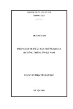 Pháp luật về chào bán chứng khoán ra công chúng ở việt nam