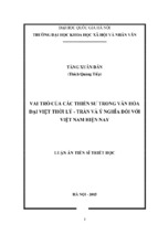 Vai trò của các thiền sư trong văn hóa đại việt thời lý   trần và ý nghĩa đối với việt nam hiện nay