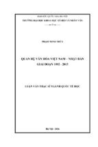 Quan hệ văn hóa việt nam – nhật bản giai đoạn 1992   2013