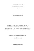 Sự tham gia của việt nam vào di chuyển lao động nội khối asean