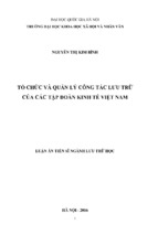 Tổ chức và quản lý công tác lưu trữ của các tập đoàn kinh tế việt nam