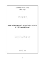 Hoạt động trợ giúp pháp lý của luật sư ở việt nam hiện nay