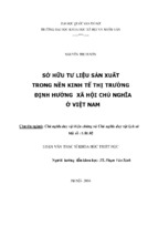 Sở hữu tư liệu sản xuất trong nền kinh tế thị trường định hướng xã hội chủ nghĩa ở việt nam