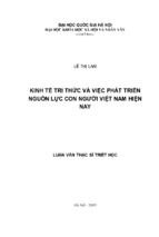 Kinh tế tri thức và việc phát triển nguồn lực con người việt nam hiện nay