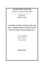 Cộng đồng người bố y ở phía bắc việt nam trong cái nhìn so sánh về văn hóa với cộng đồng người bố y ở tây nam trung quốc