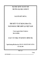Thu hút và sử dụng oda của ngân hàng thế giới tại việt nam