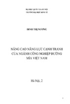 Nâng cao năng lực cạnh tranh của ngành công nghiệp đường mía việt nam