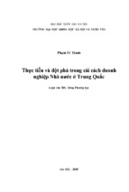 Thực tiễn và đột phá trong cải cách doanh nghiệp nhà nước ở trung quốc