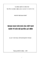 Ngoại giao văn hóa của việt nam nhìn từ góc độ quyền lực mềm