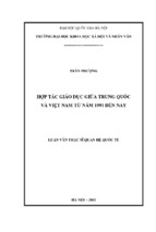 Hợp tác giáo dục giữa trung quốc và việt nam từ năm 1991 đến nay