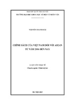 Chính sách của việt nam đối với asean từ năm 2006 đến nay