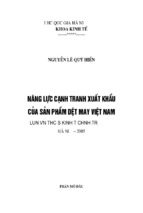 Năng lực cạnh tranh xuất khẩu của sản phẩm dệt may việt nam