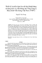 Thiết kế và triển khai kho dữ liệu khách hàng sử dụng dịch vụ viễn thông của tổng công ty bưu chính viễn thông việt nam (vnpt)