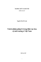 Trách nhiệm pháp lý trong lĩnh vực bảo vệ môi trường ở việt nam