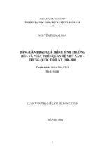 đảng lãnh đạo quá trình bình thường hoá và phát triển quan hệ việt nam   trung quốc thời kỳ 1986 2001