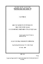Khu vực kinh tế có vốn đầu tư nước ngoài và vấn đề phát triển bền vững ở việt nam