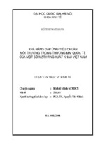 Khả năng đáp ứng tiêu chuẩn môi trường trong thương mại quốc tế của một số mặt hàng xuất khẩu việt nam