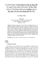 Các hình phạt và biện pháp tư pháp áp dụng đối với người chưa thành niên phạm tội theo luật hình sự việt nam (trên cơ sở nghiên cứu số liệu thực tiễn địa bàn thành phố hà nội)