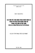 Các tình tiết tăng nặng trách nhiệm hình sự thuộc về nhân thân người phạm tội trong luật hình sự việt nam (trên cơ sở số liệu thực tiễn tại địa bàn tỉnh hà giang)