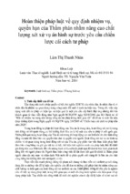 Hoàn thiện pháp luật về quy định nhiệm vụ, quyền hạn của thẩm phán nhằm nâng cao chất lượng xét xử vụ án hình sự trước yêu cầu chiến lược cải cách tư pháp