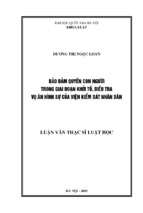 Bảo đảm quyền con người trong giai đoạn khởi tố, điều tra vụ án hình sự của viện kiểm sát nhân dân