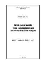 Các tội phạm về mại dâm trong luật hình sự việt nam (trên cơ sở thực tiễn địa bàn tỉnh thái nguyên)