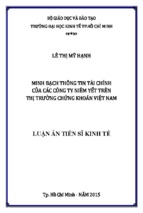 Minh bạch thông tin tài chính của các công ty niêm yết trên thị trường chứng khoán việt nam