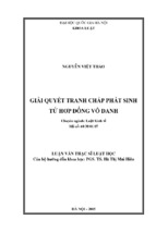 Giải quyết tranh chấp phát sinh từ hợp đồng vô danh