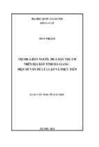 Tội mua bán người, mua bán trẻ em trên địa bàn tỉnh hà giang   một số vấn đề lý luận và thực tiễn