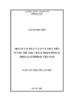 Một số vấn đề lý luận và thực tiễn về chủ thể chịu trách nhiệm hình sự theo luật hình sự việt nam