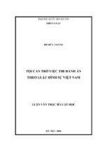 Tội cản trở việc thi hành án theo luật hình sự việt nam